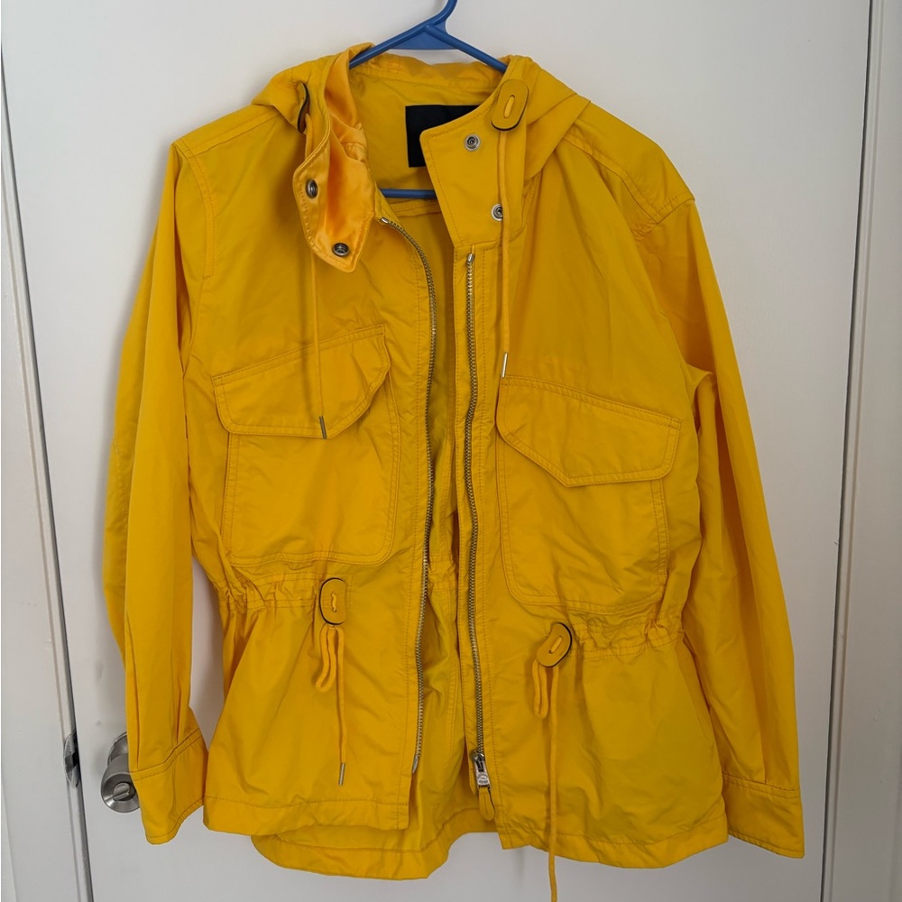 Coach Windbreaker Raincoat Yellow Jacket Cinched Waist F86465 - Medium - Picture 2 of 13